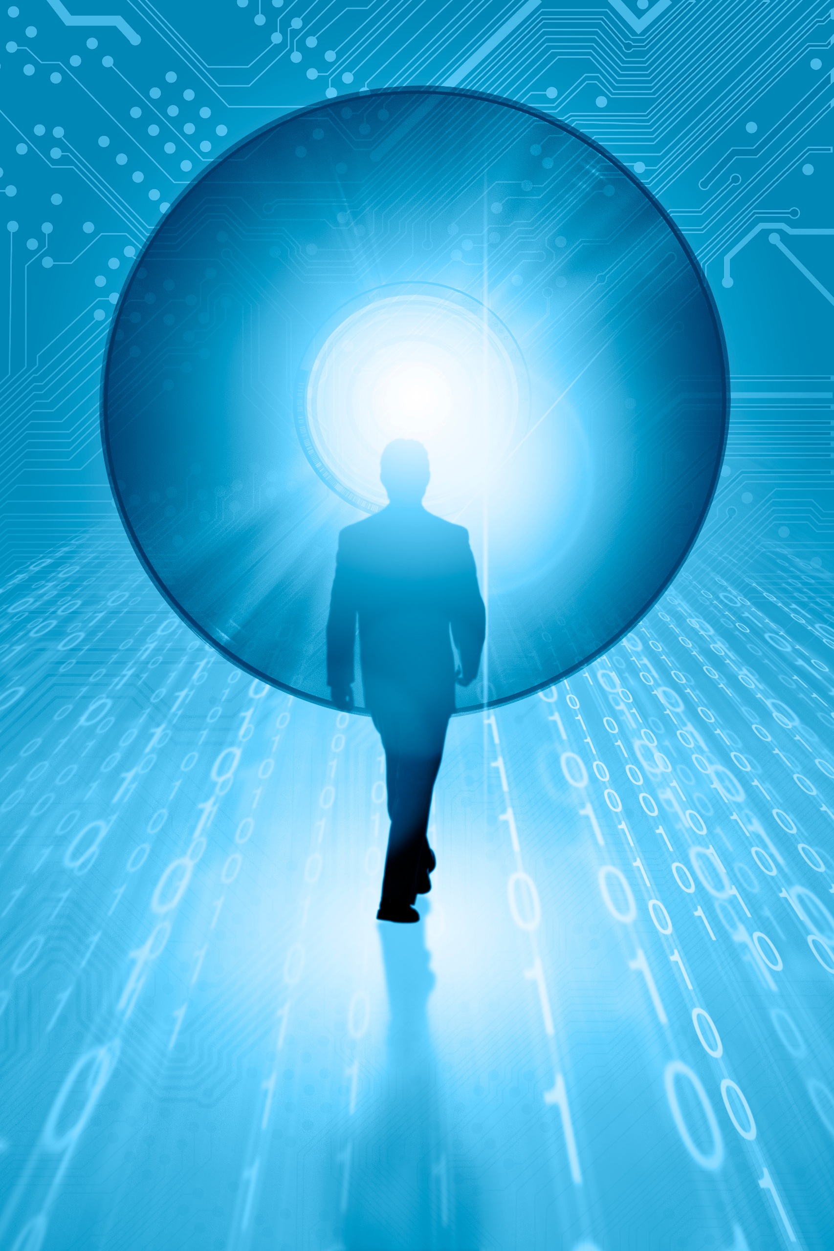 遠くの光に正解を求めて歩く人のイメージ。投資で情報を追い続けて判断に迷う状態を表す画像